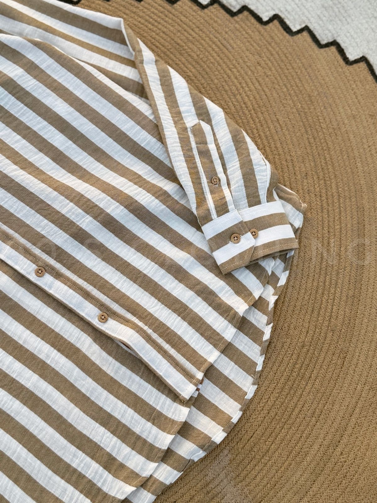 Vertical Muted Earth Striped Casual Full sleeve shirt