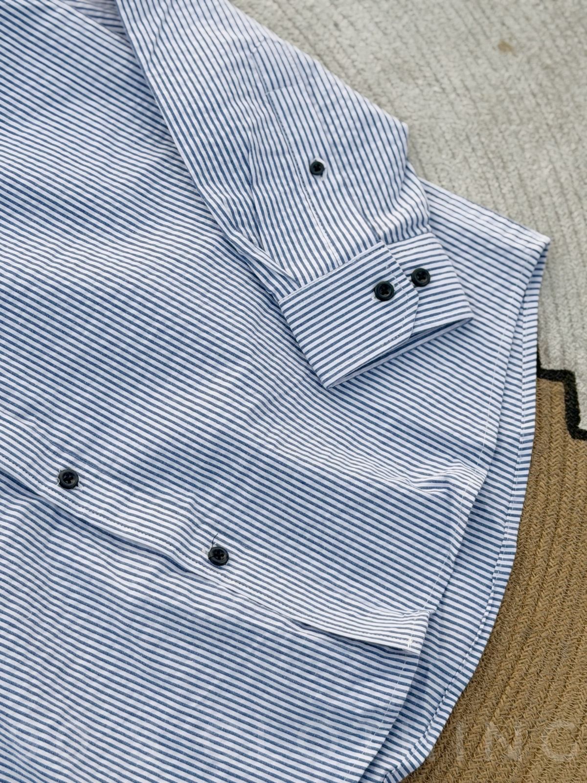 Vertical Ash White Striped Casual Full sleeve shirt