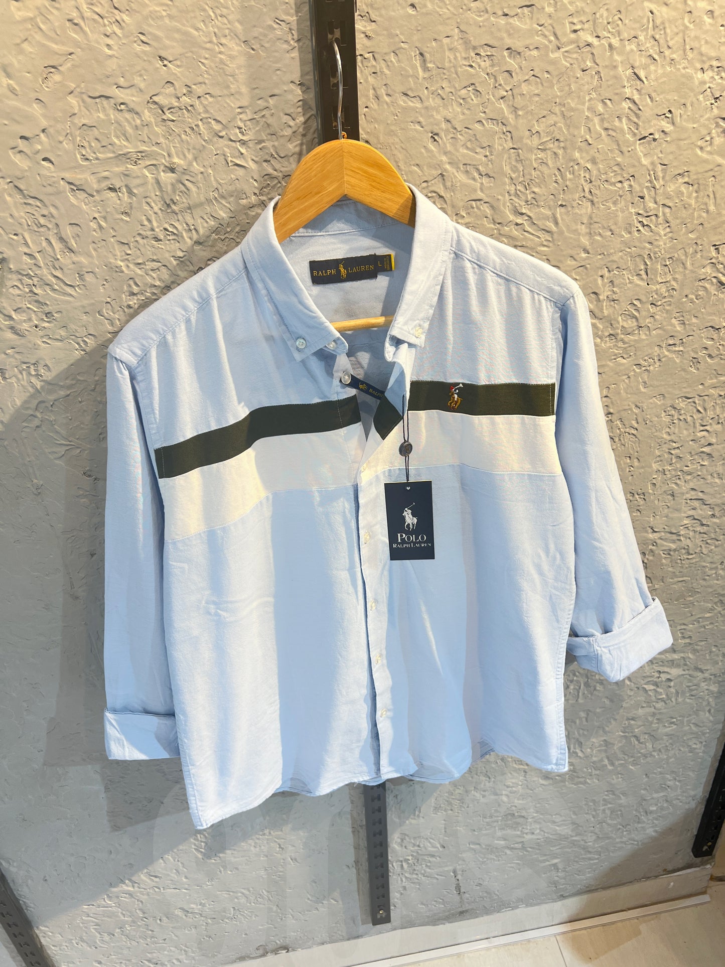 90's Sky Blue Contrasted Oxford shirt