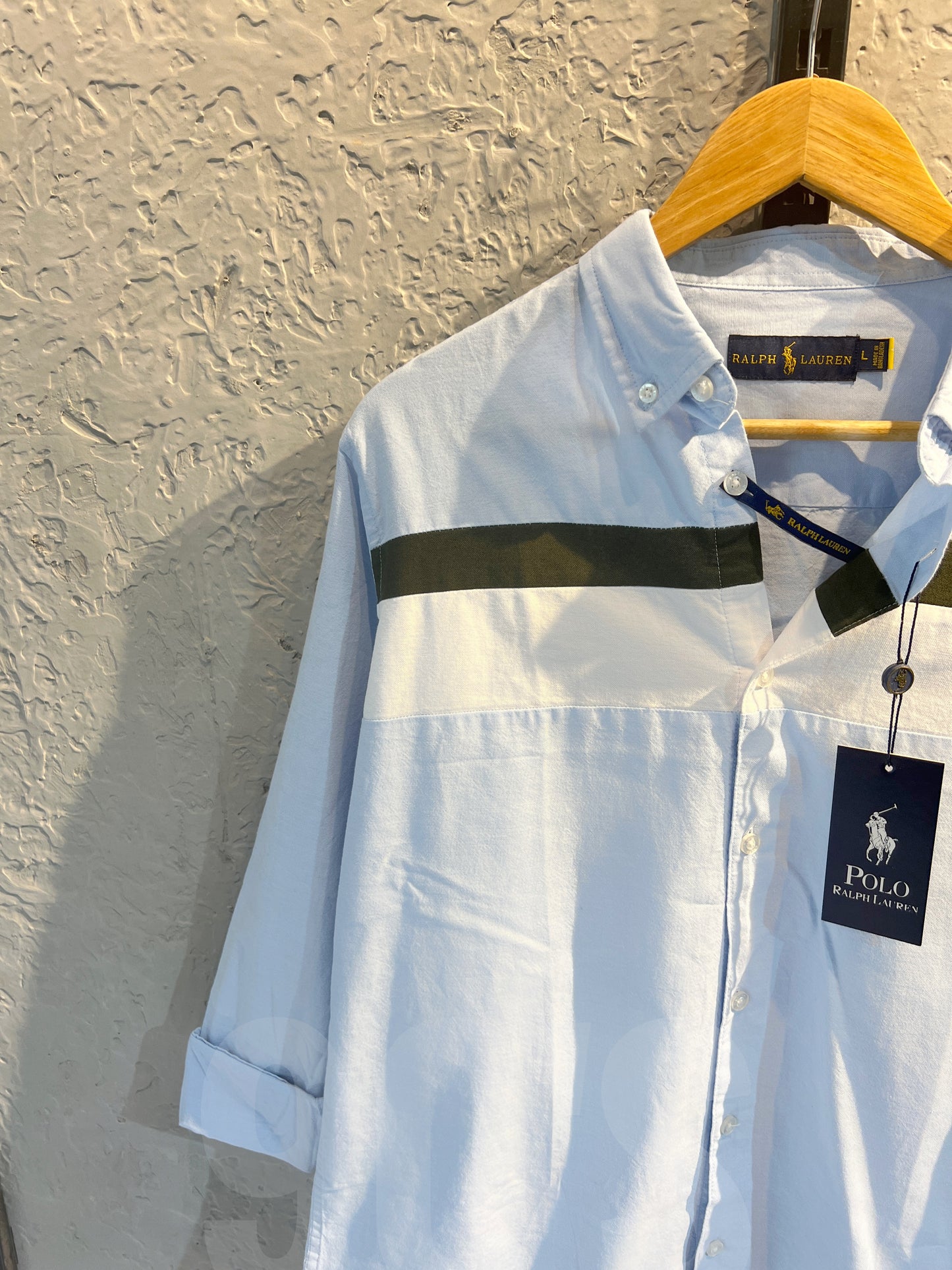 90's Sky Blue Contrasted Oxford shirt