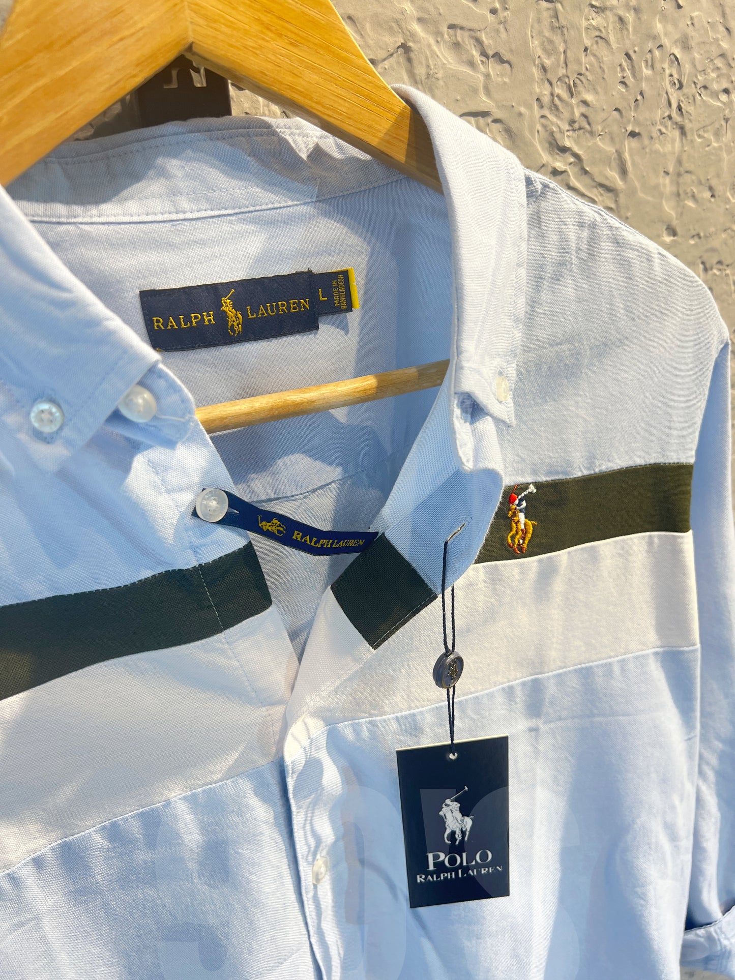90's Sky Blue Contrasted Oxford shirt