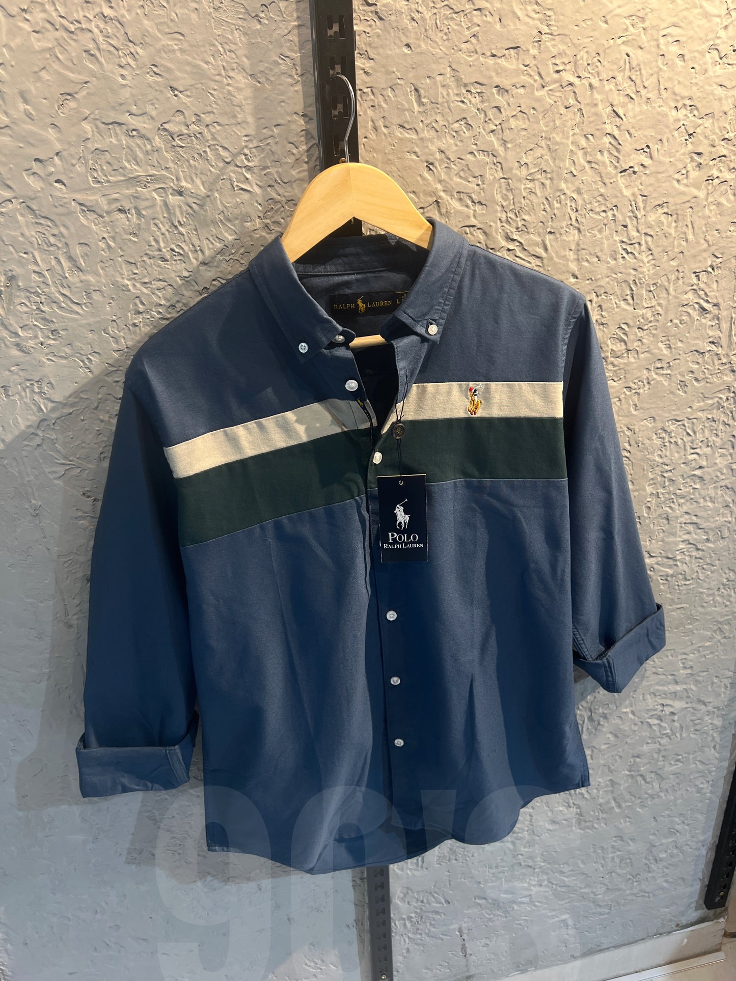 90's Navy Blue Contrasted Oxford shirt