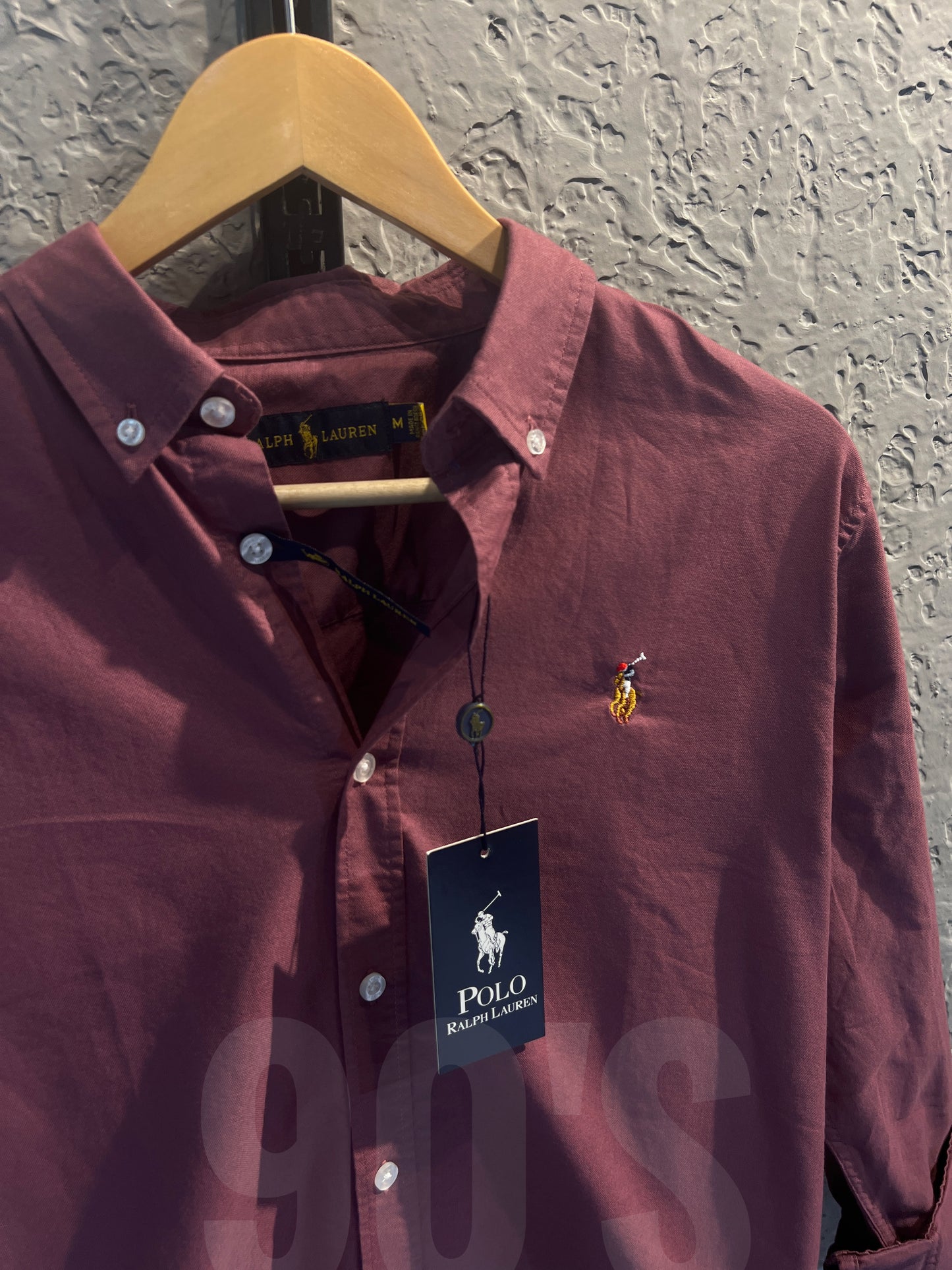 Ralph Lauren Maroon Solid Oxford Shirt