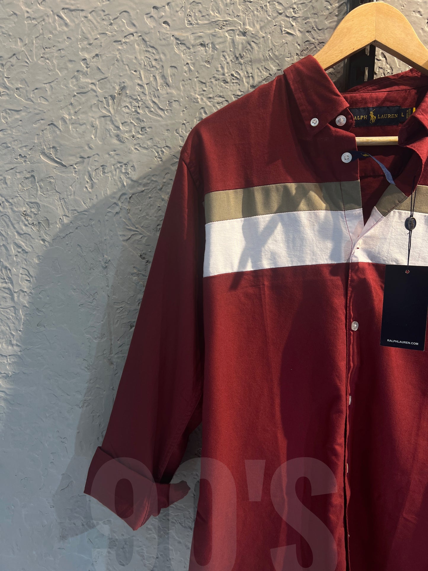 90's Maroon Contrasted Oxford shirt
