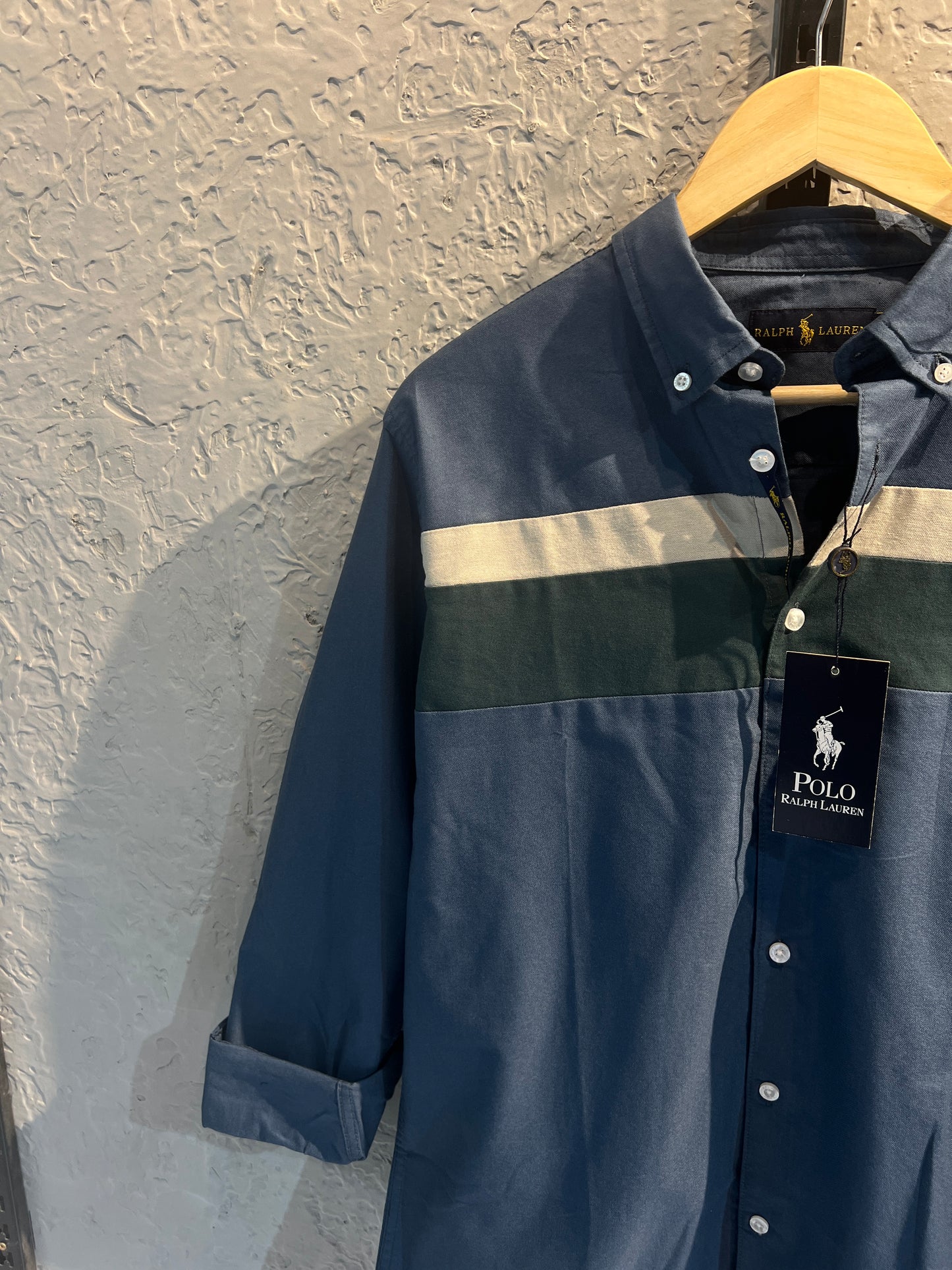 90's Navy Blue Contrasted Oxford shirt