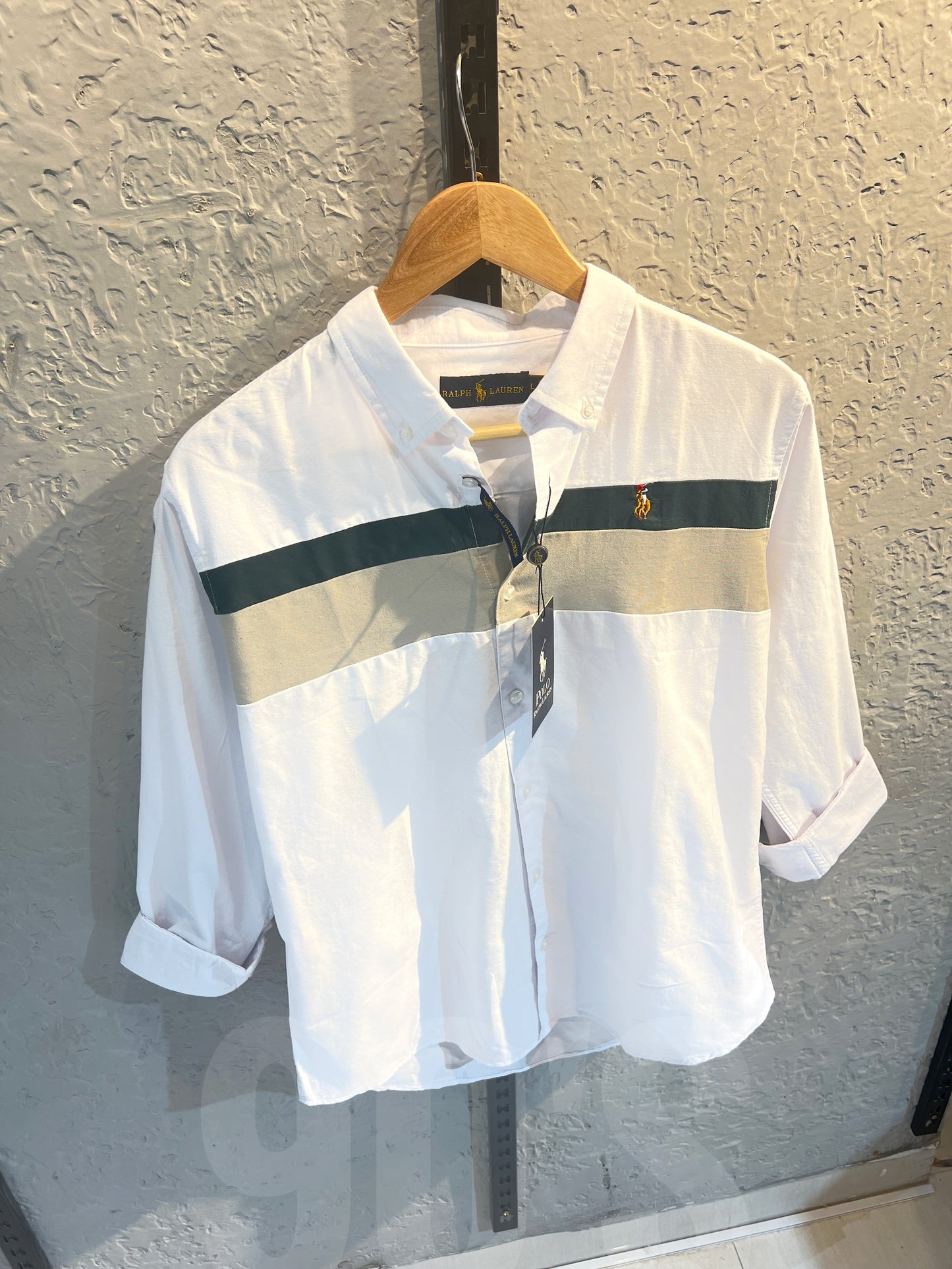 90's White Contrasted Oxford shirt