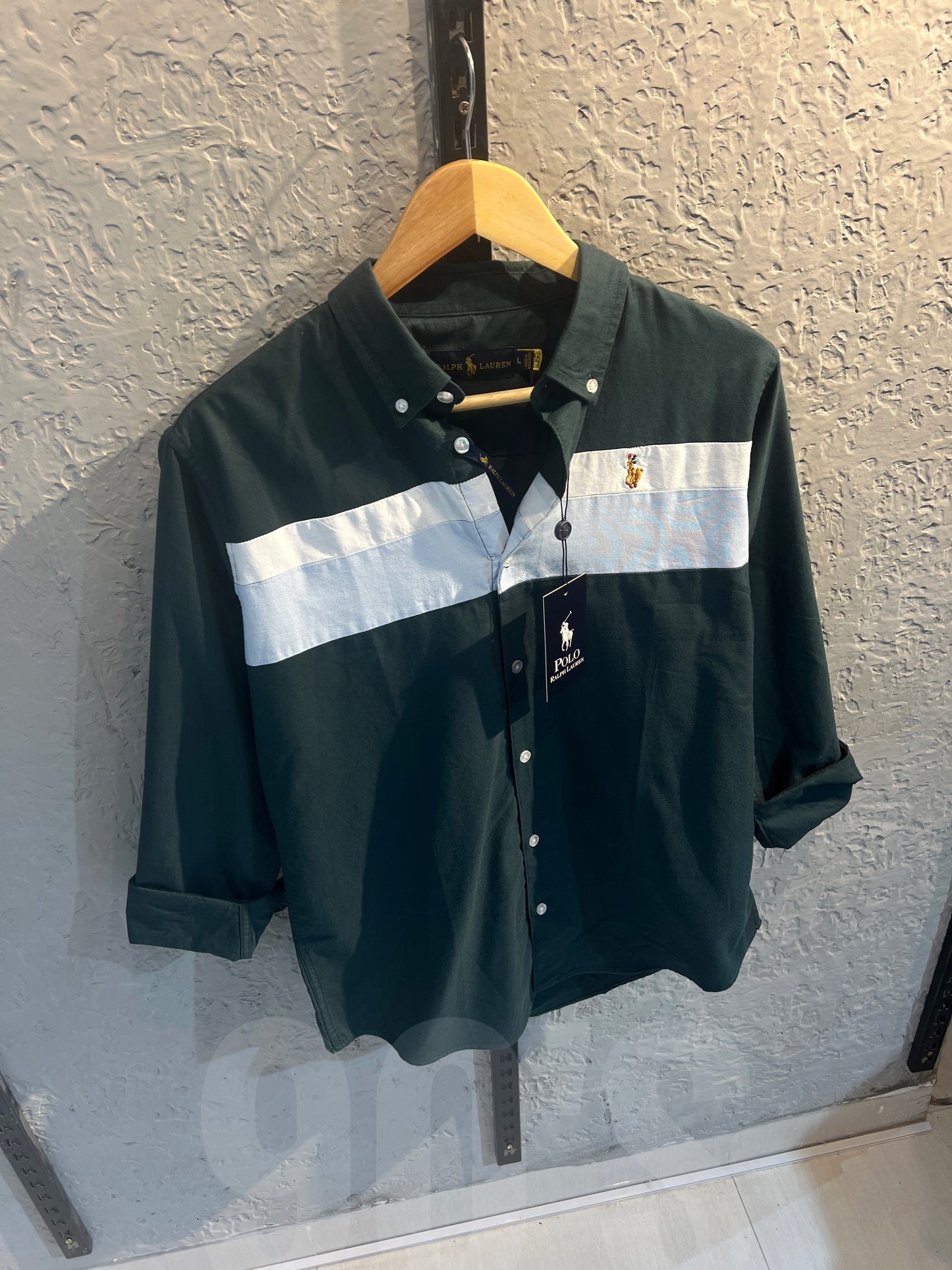 90's Dark Green Contrasted Oxford shirt
