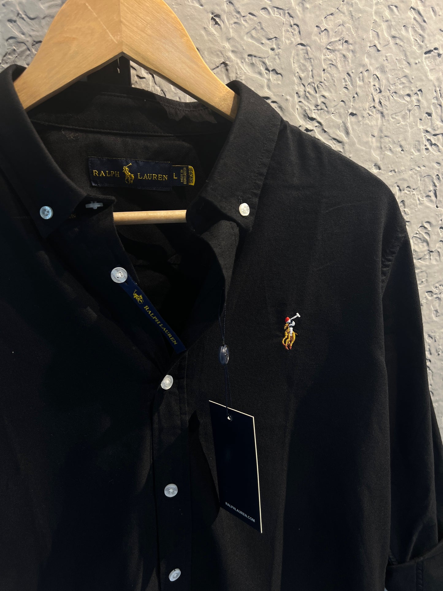 Ralph Lauren Black Solid Oxford Shirt