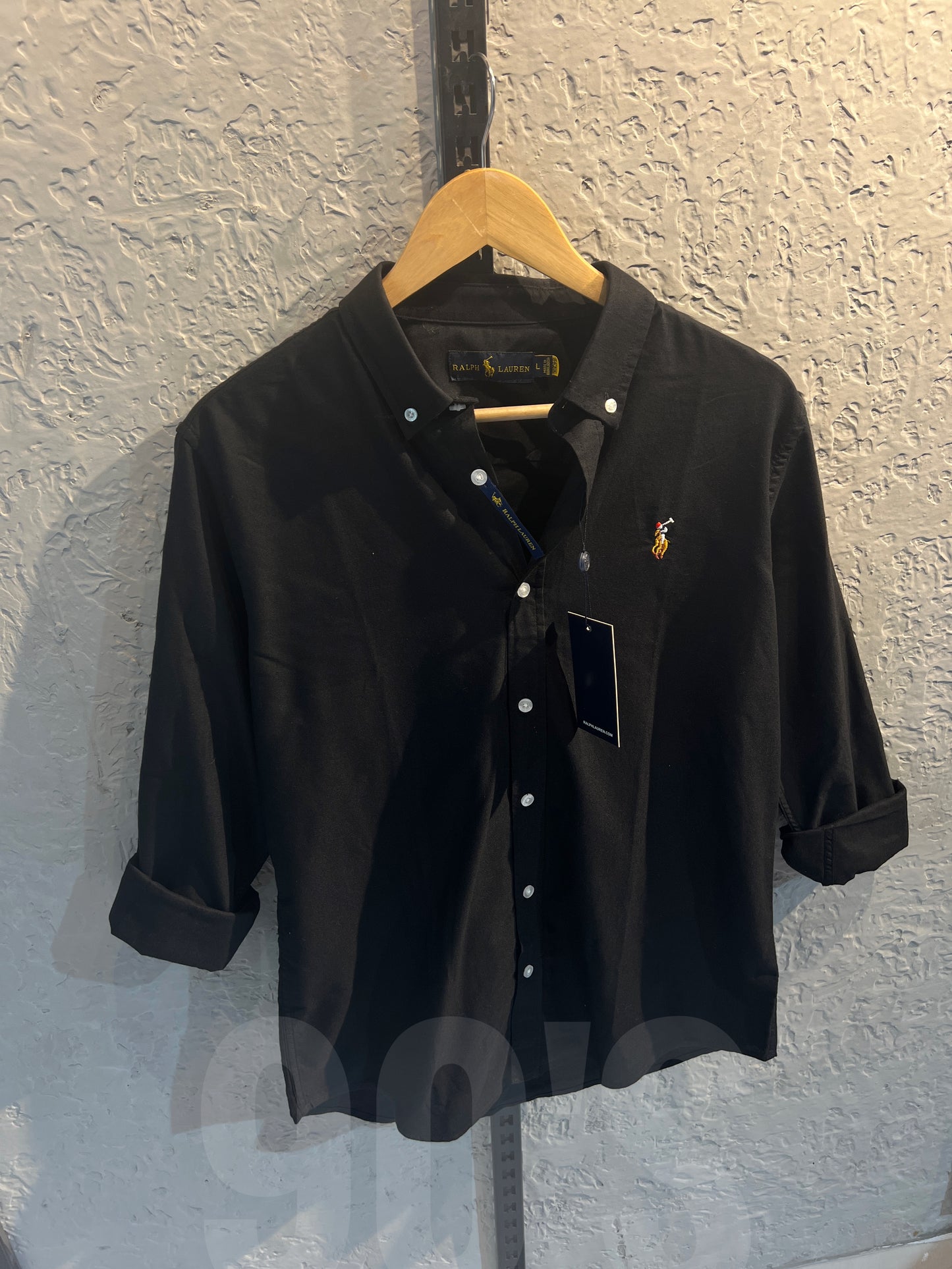 Ralph Lauren Black Solid Oxford Shirt