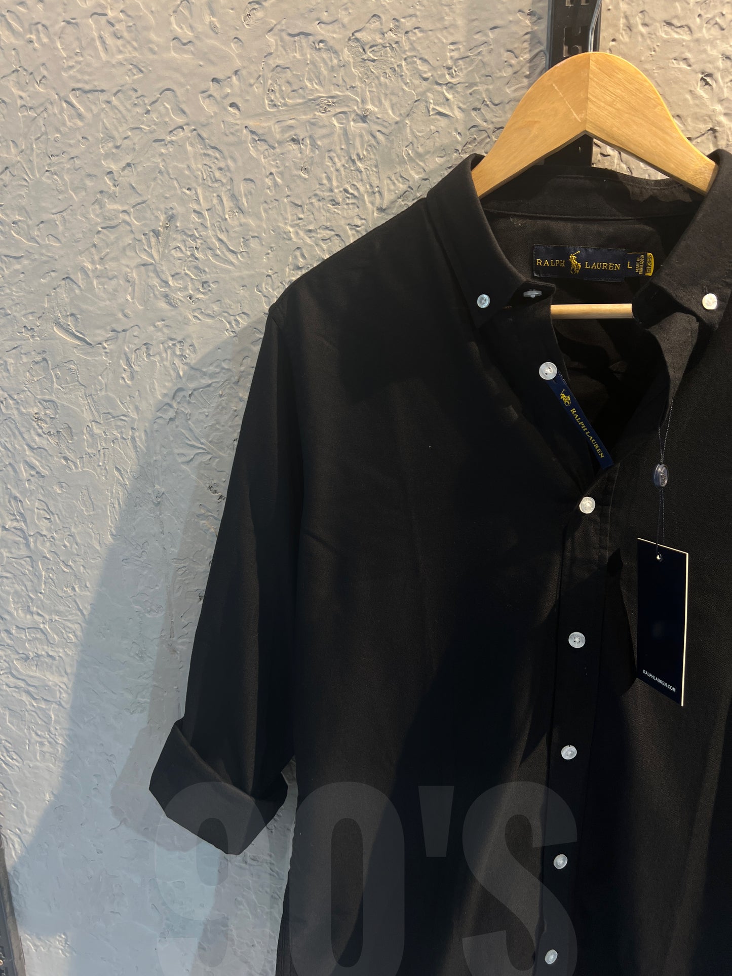 Ralph Lauren Black Solid Oxford Shirt