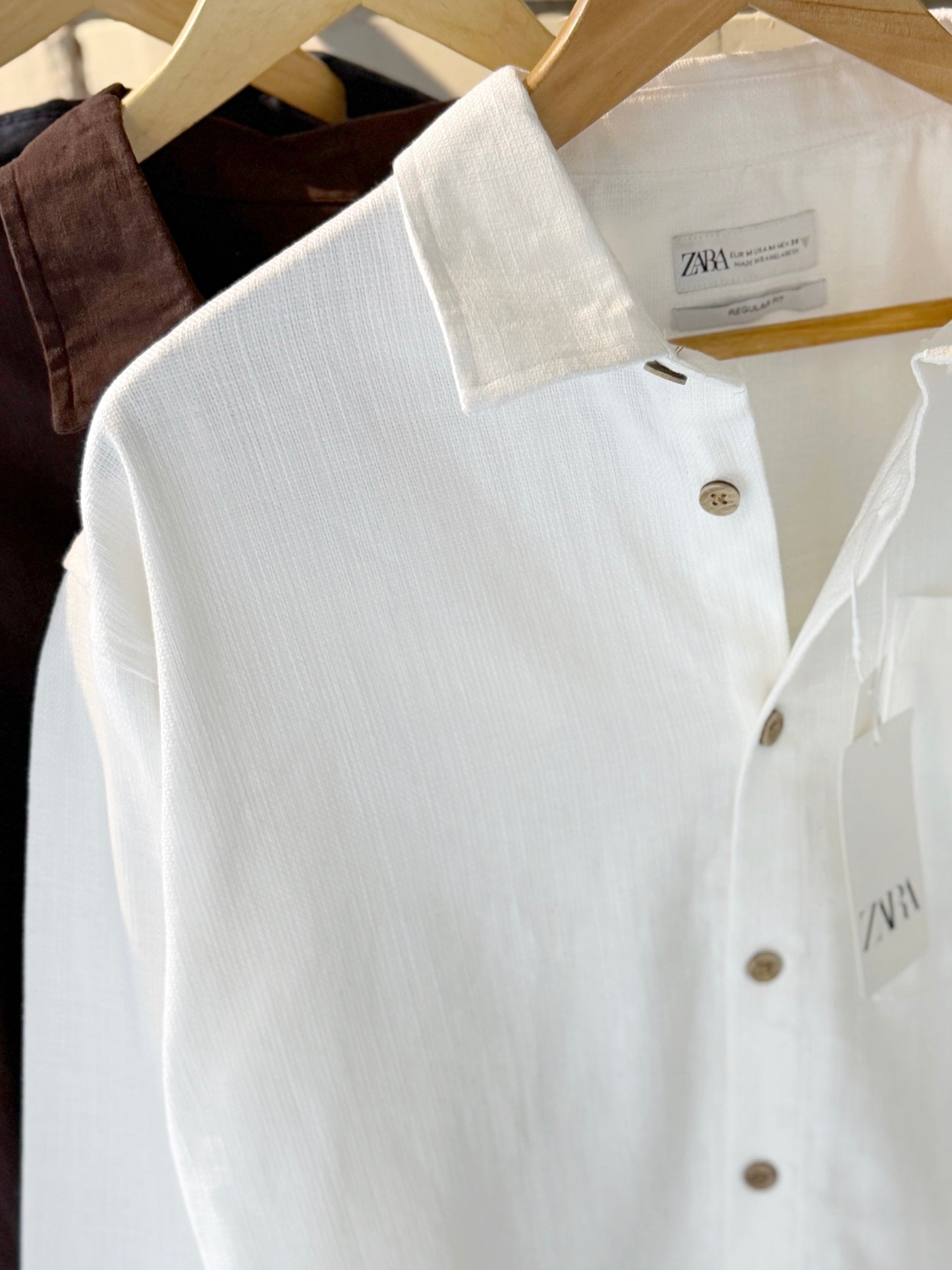 Linen-Blend White Boxy Shirt