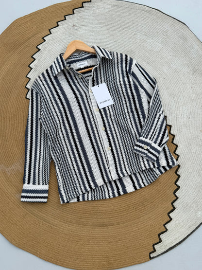Fancy Textured Urban Stripe Boxy Shirt
