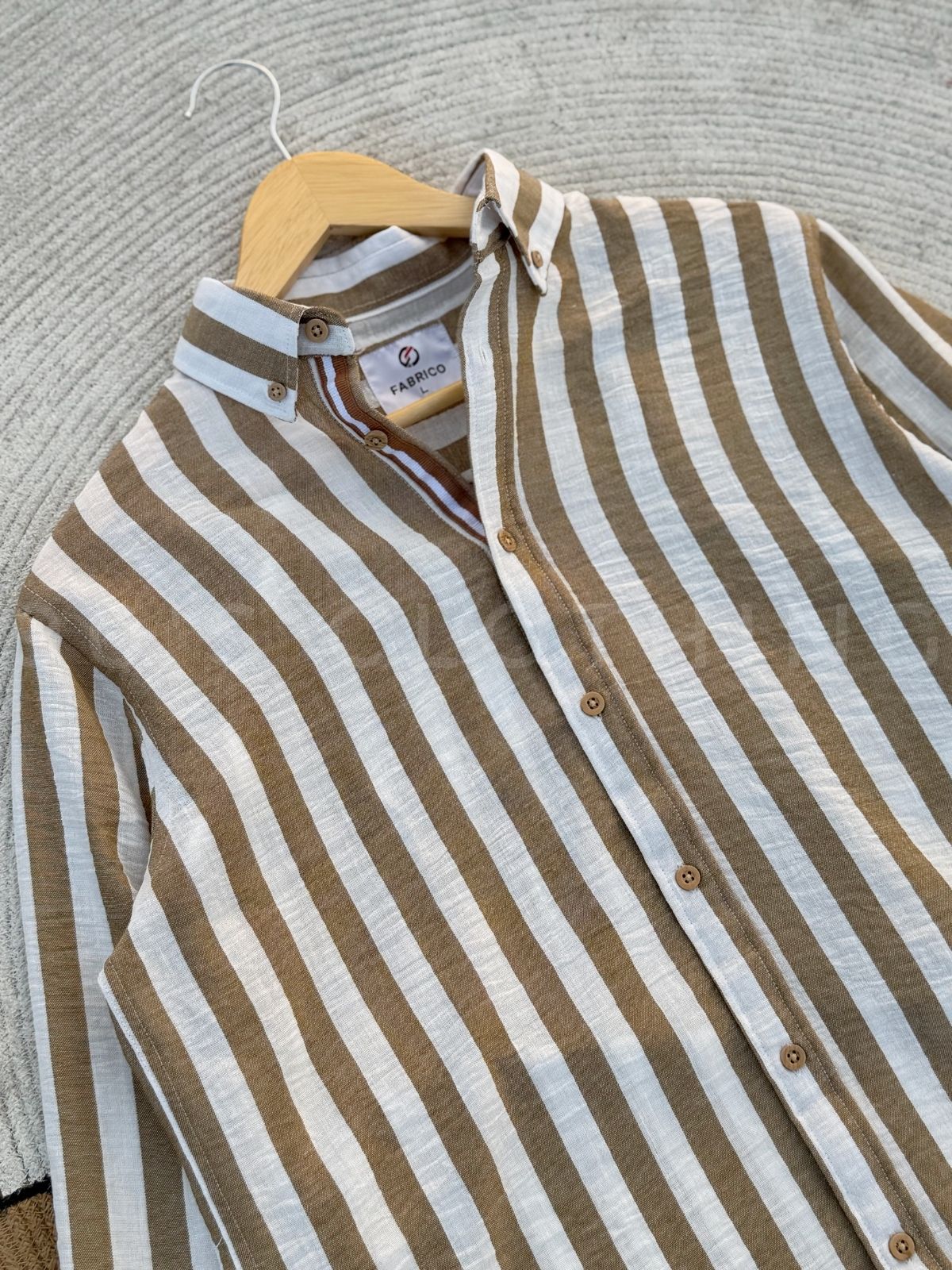 Vertical Muted Earth Striped Casual Full sleeve shirt