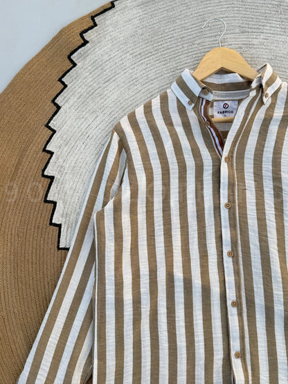 Vertical Muted Earth Striped Casual Full sleeve shirt