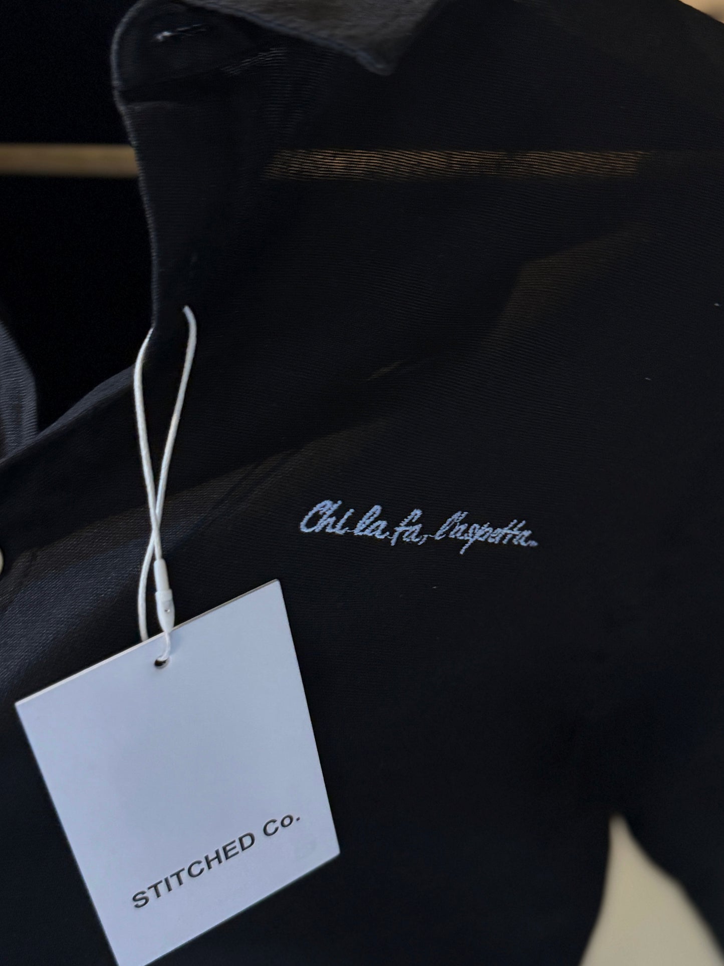Embroidery Black Boxy Shirt