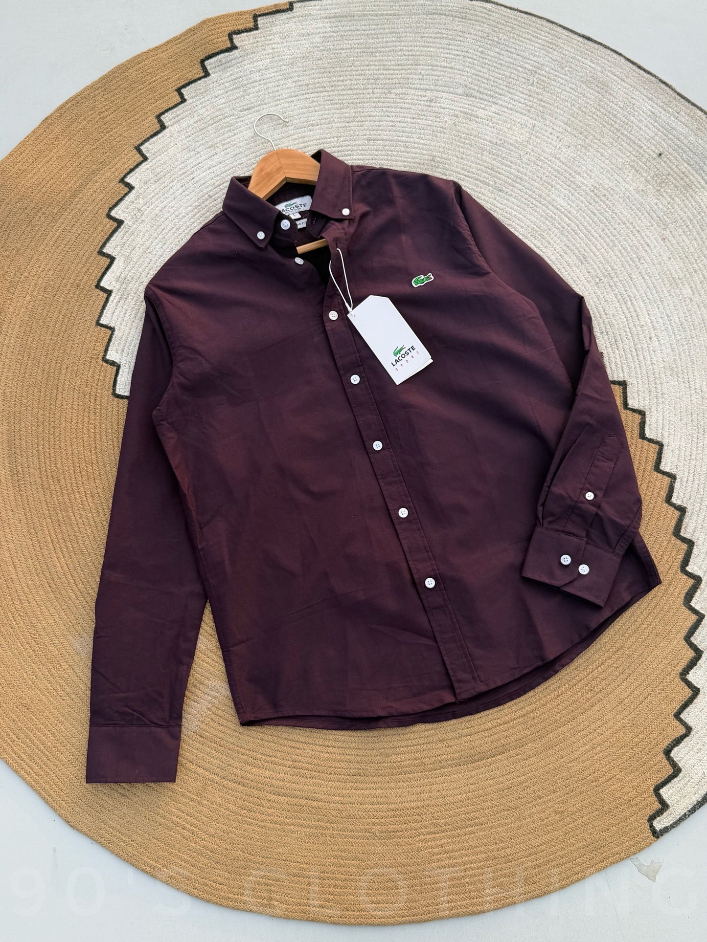 LACOSTE Burgundy Full sleeve shirt&nbsp;
