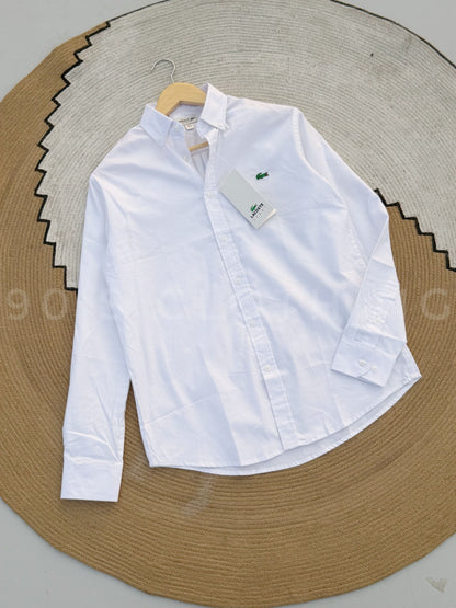 LACOSTE White Full sleeve shirt.