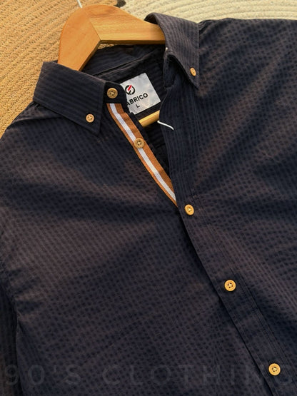 Vertical Navy Blue Striped Casual Full sleeve shirt