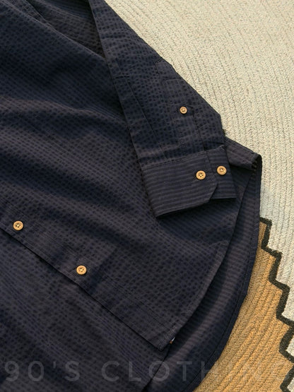 Vertical Navy Blue Striped Casual Full sleeve shirt