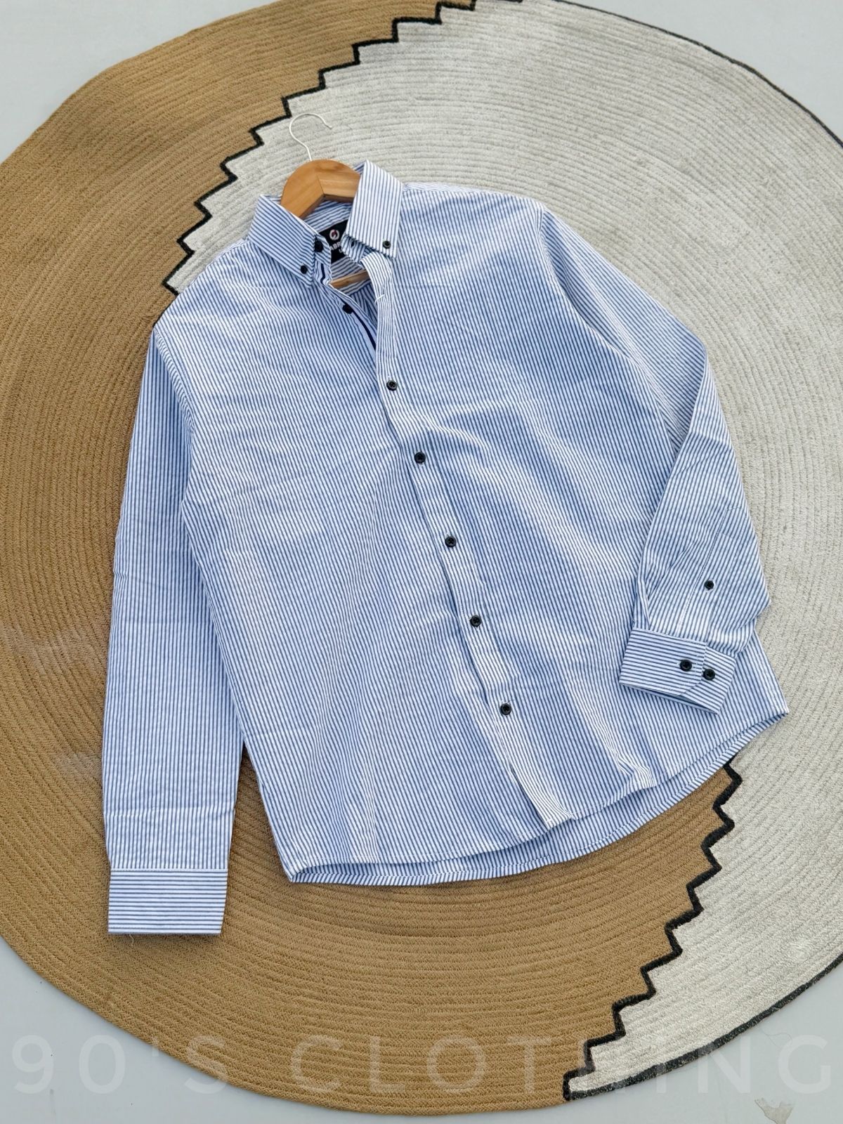 Vertical Ash White Striped Casual Full sleeve shirt