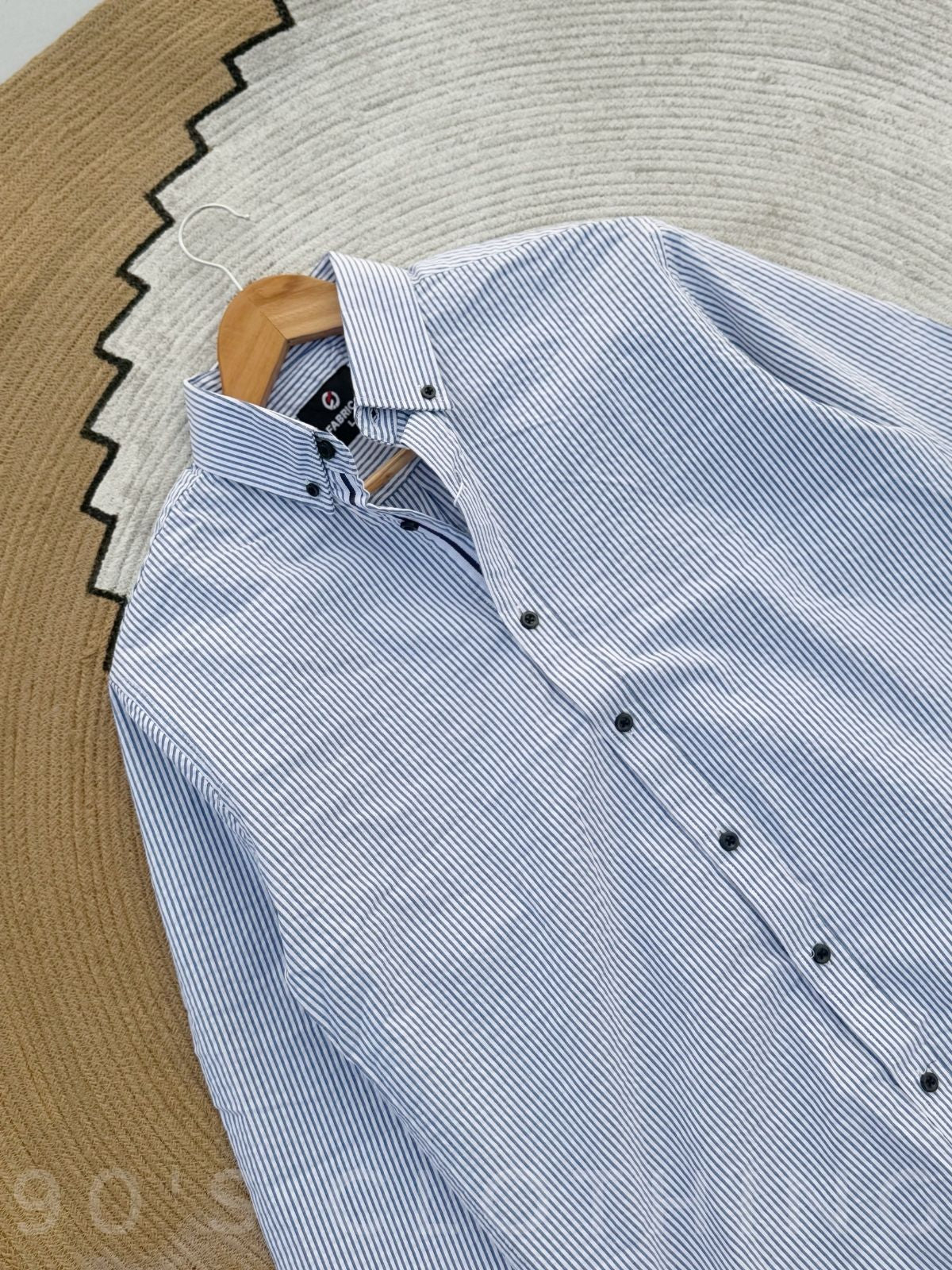 Vertical Ash White Striped Casual Full sleeve shirt