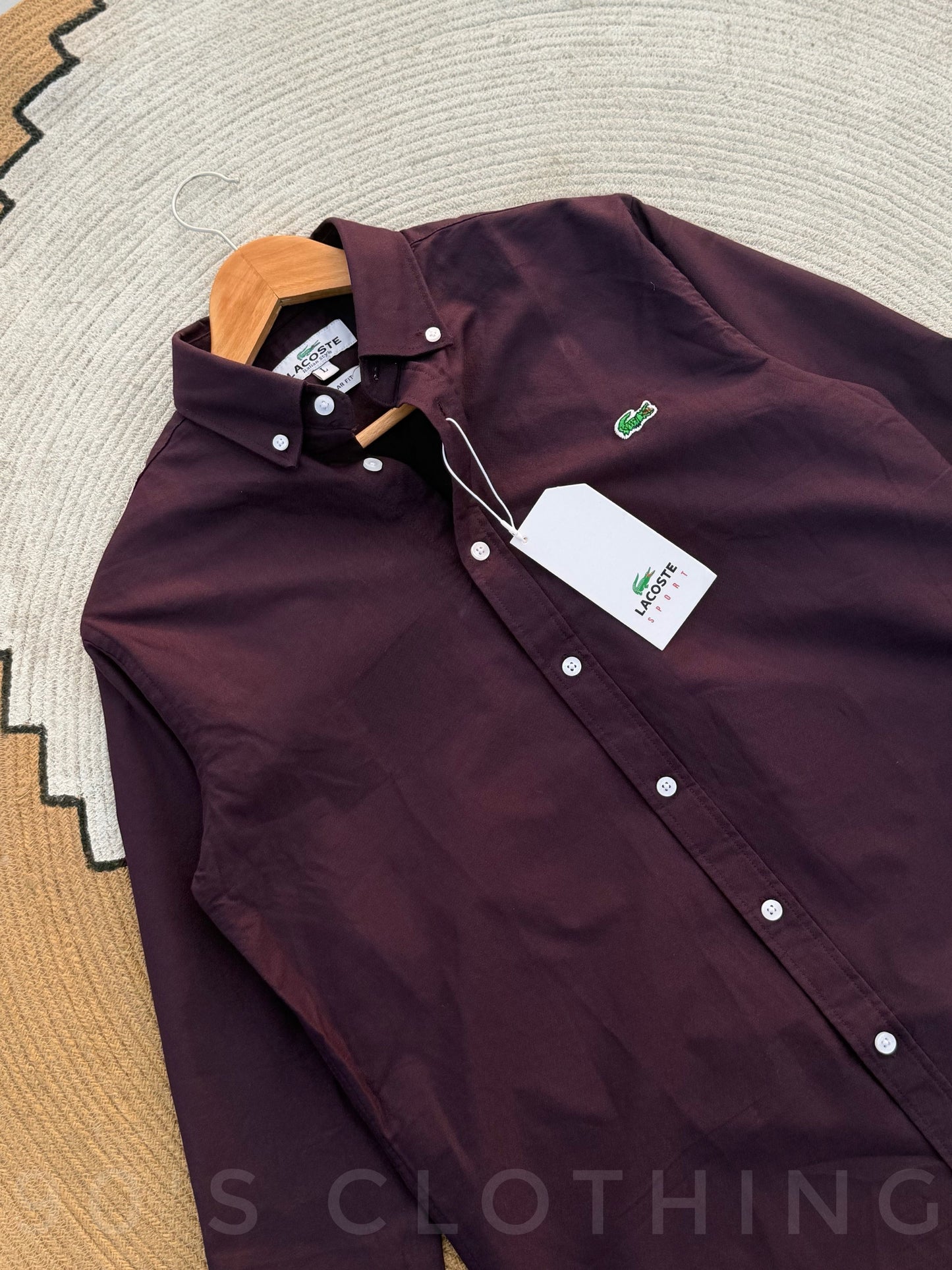 LACOSTE Burgundy Full sleeve shirt&nbsp;