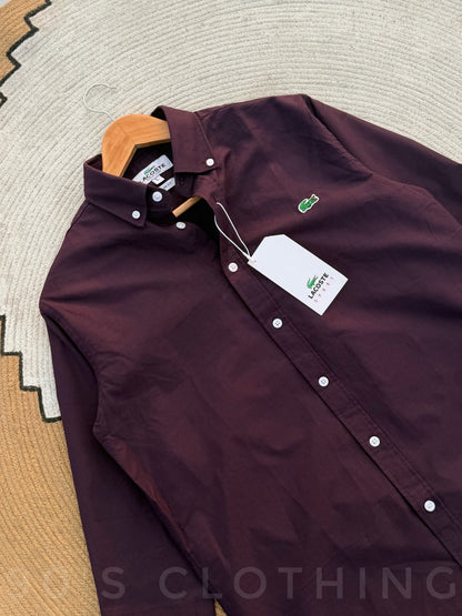LACOSTE Burgundy Full sleeve shirt&nbsp;