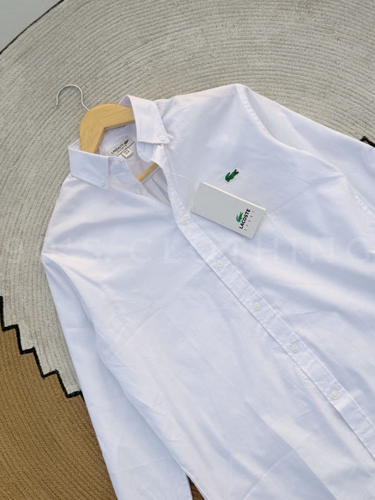 LACOSTE White Full sleeve shirt.