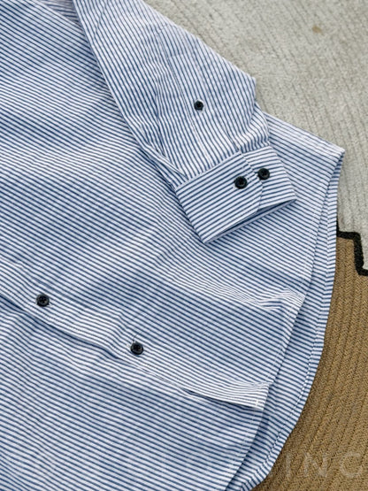 Vertical Ash White Striped Casual Full sleeve shirt