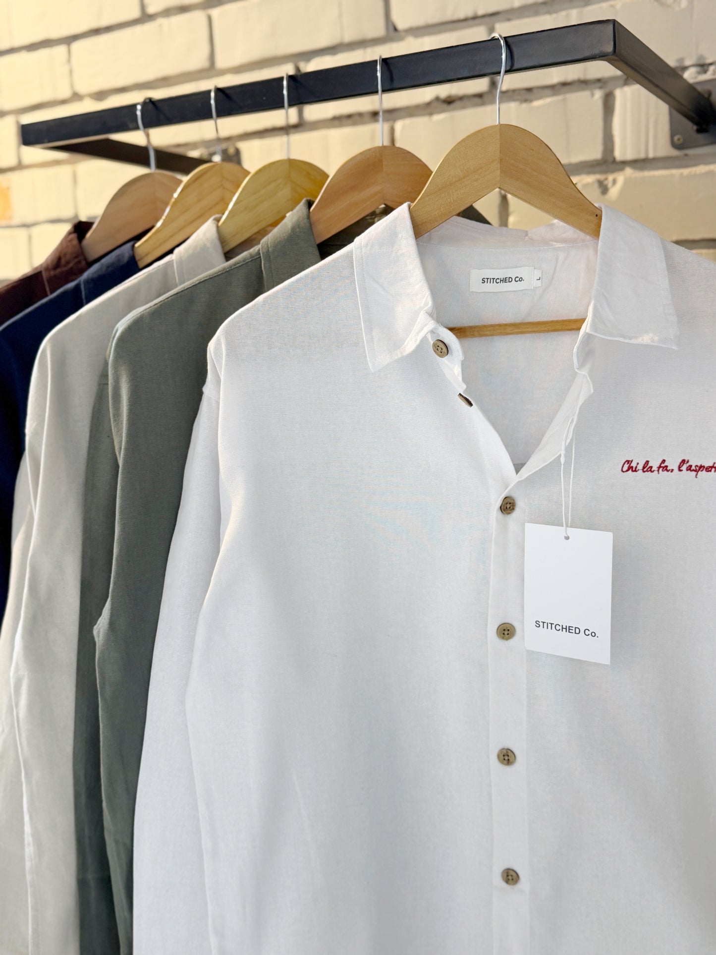 Embroidery White Boxy Shirt