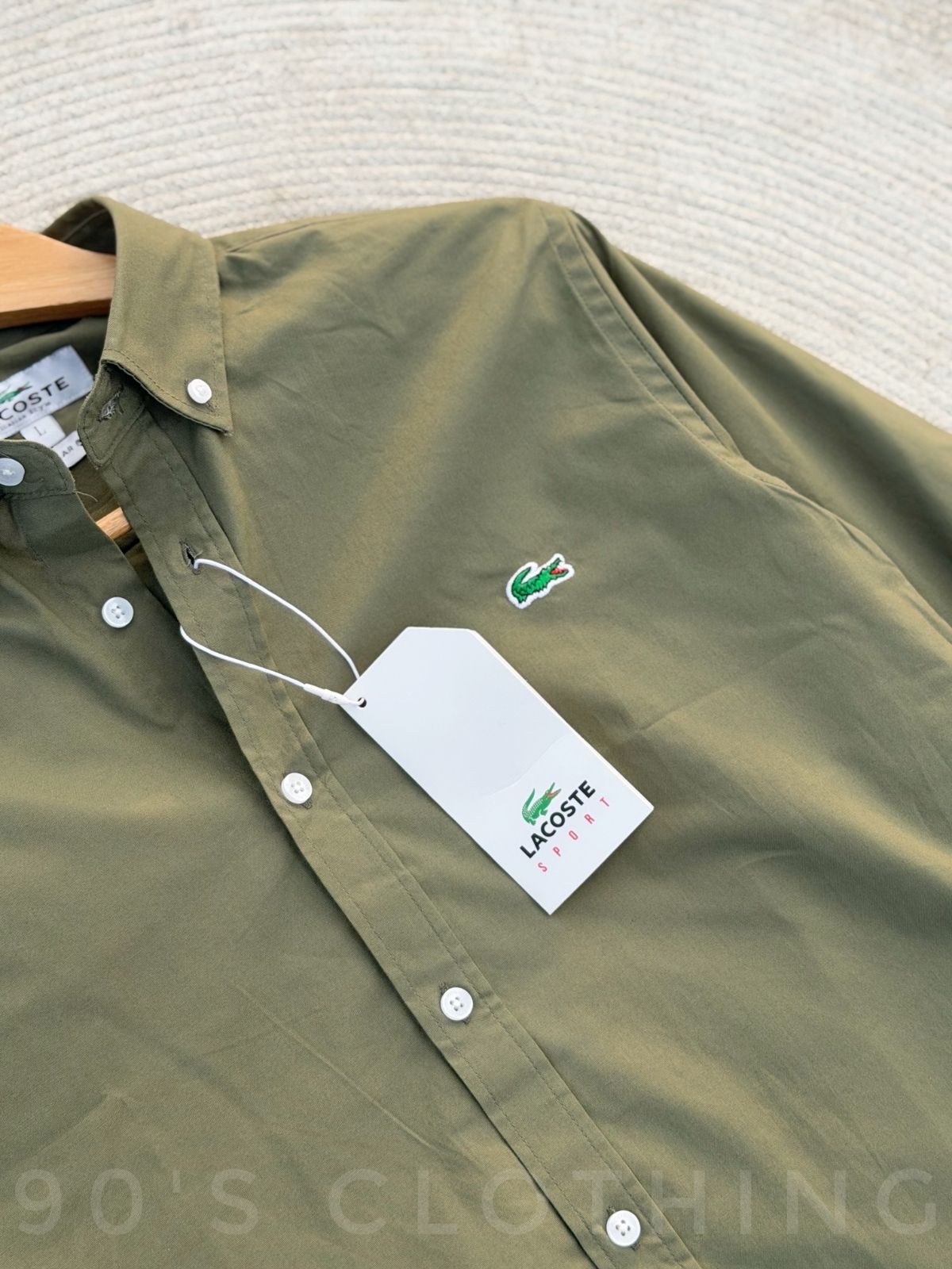 LACOSTE Olive Full sleeve shirt.