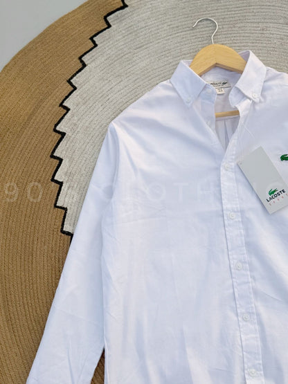 LACOSTE White Full sleeve shirt.