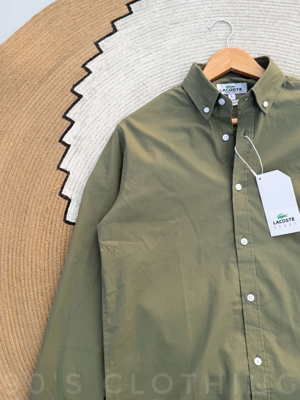 LACOSTE Olive Full sleeve shirt.