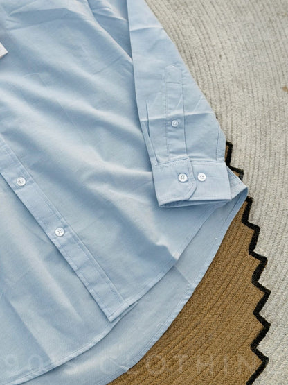 LACOSTE Sky Blue Full sleeve shirt