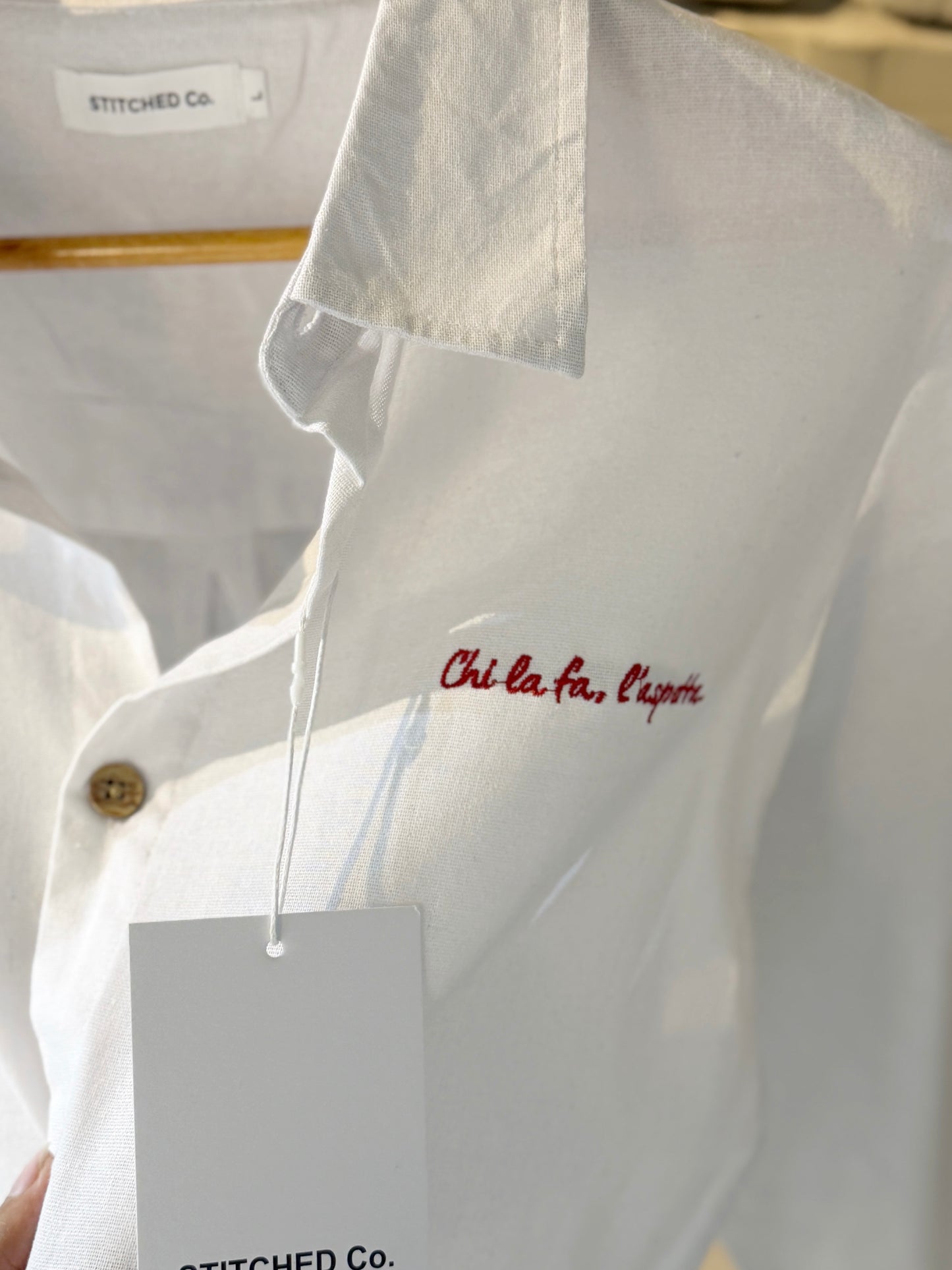 Embroidery White Boxy Shirt