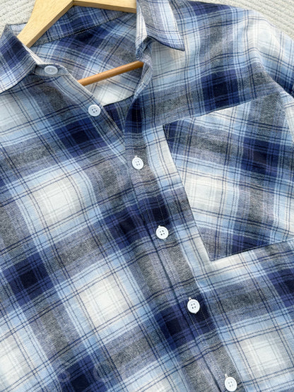 Boxy Ocean Fog Full sleeve shirt.
