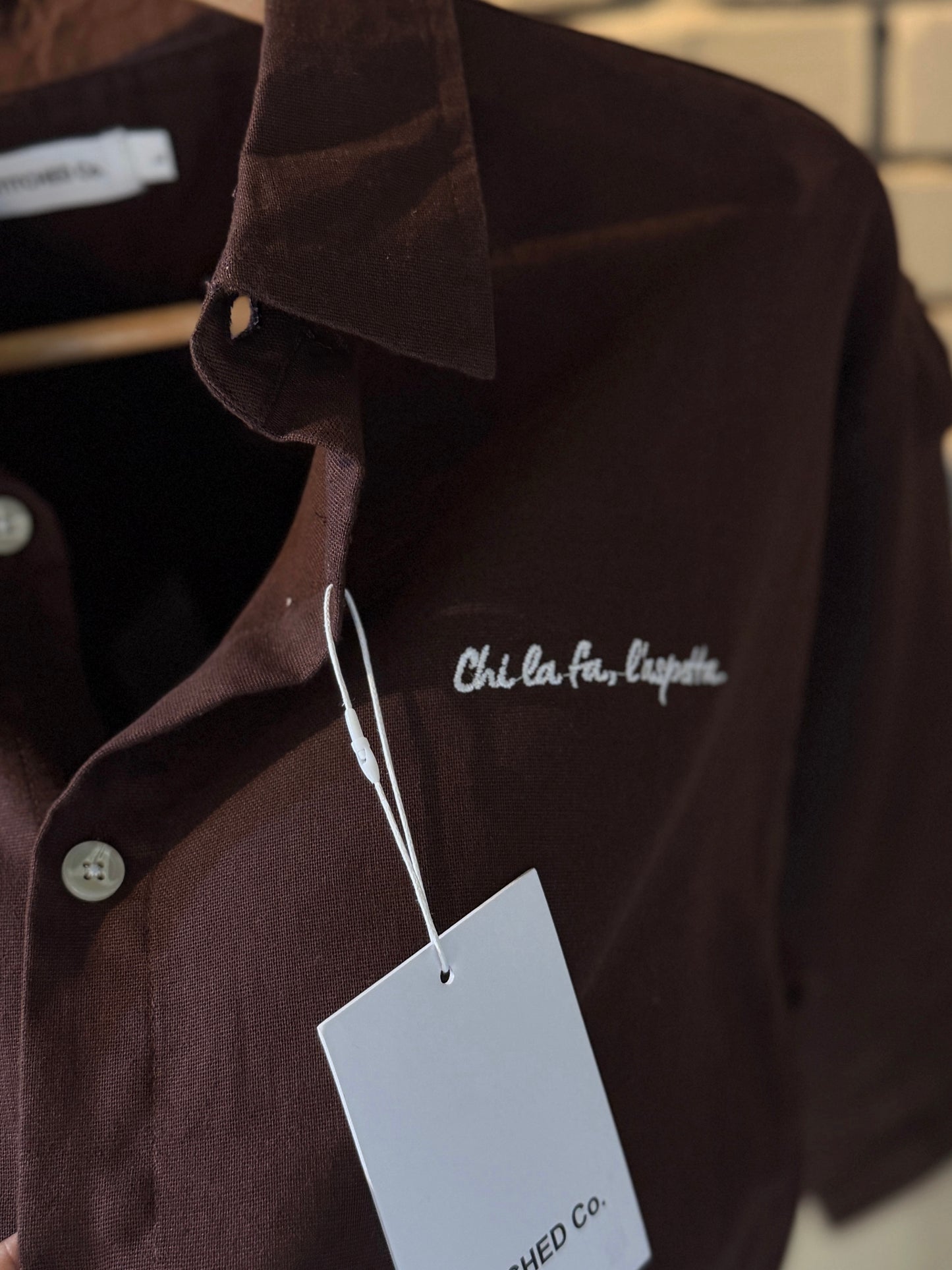 Embroidery Espresso Boxy Shirt