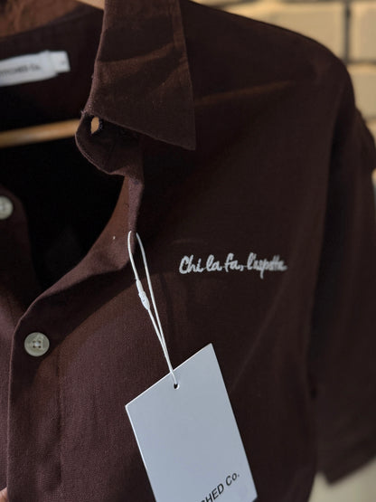 Embroidery Espresso Boxy Shirt