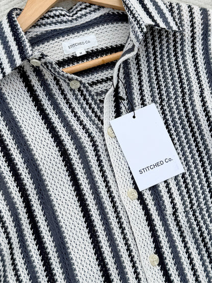Fancy Textured Urban Stripe Boxy Shirt