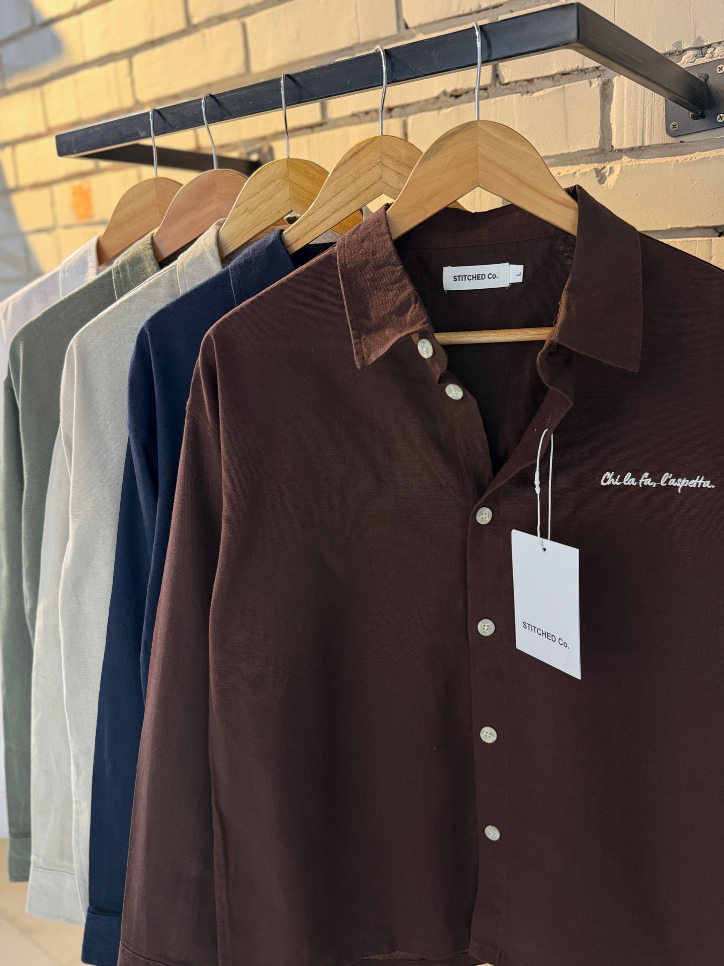 Embroidery Espresso Boxy Shirt