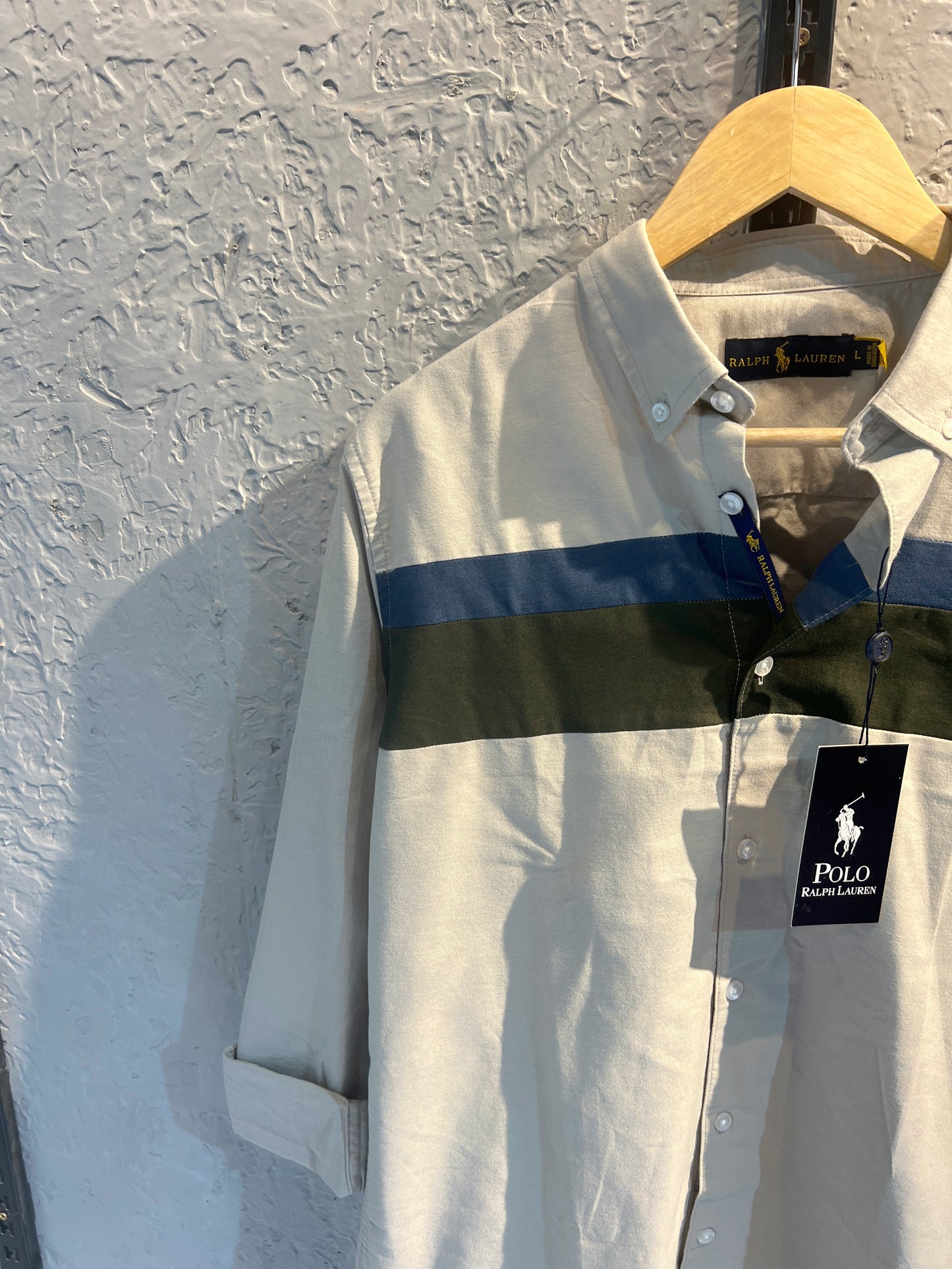 90's Off-White Contrasted Oxford shirt