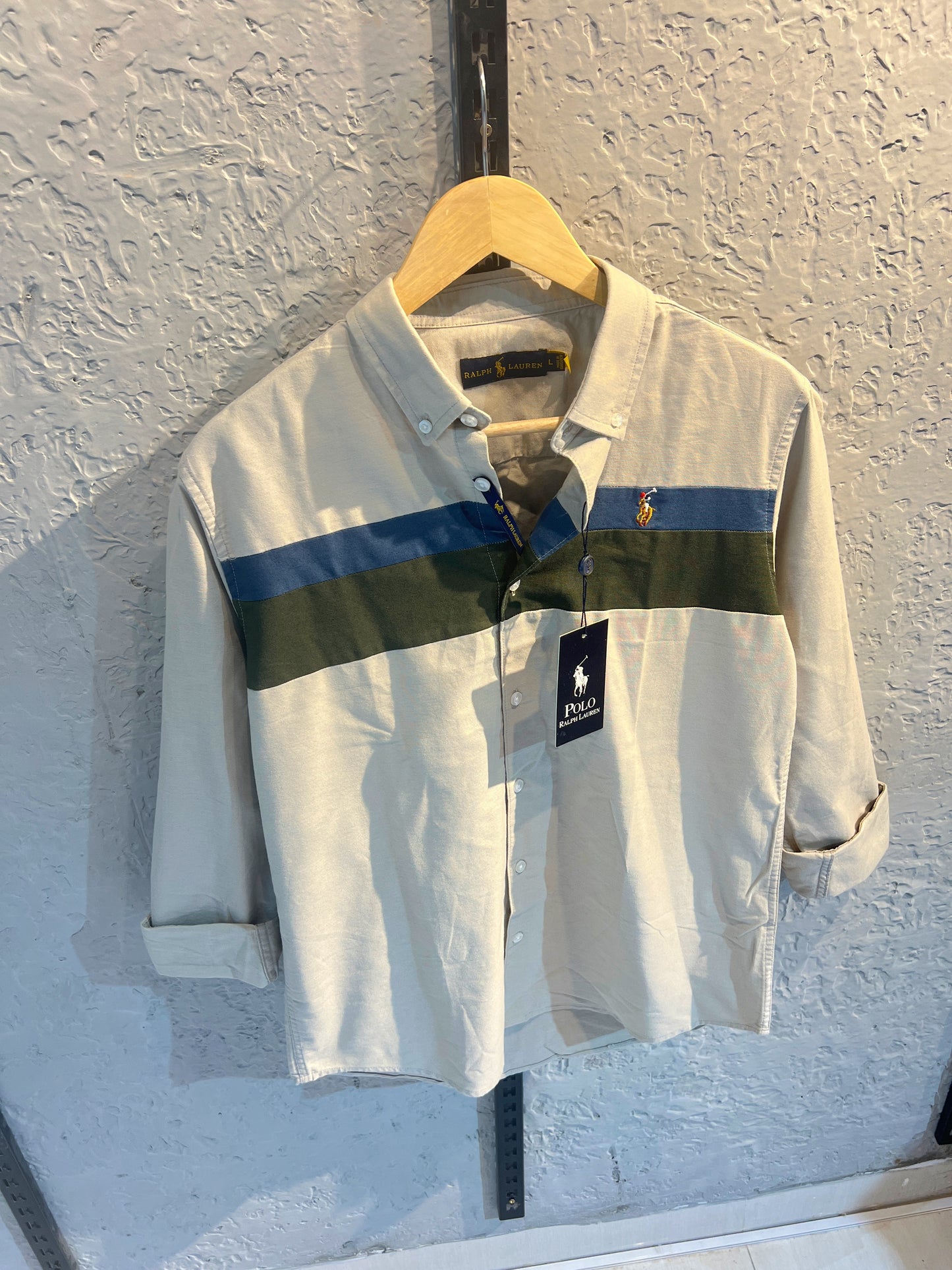 90's Off-White Contrasted Oxford shirt