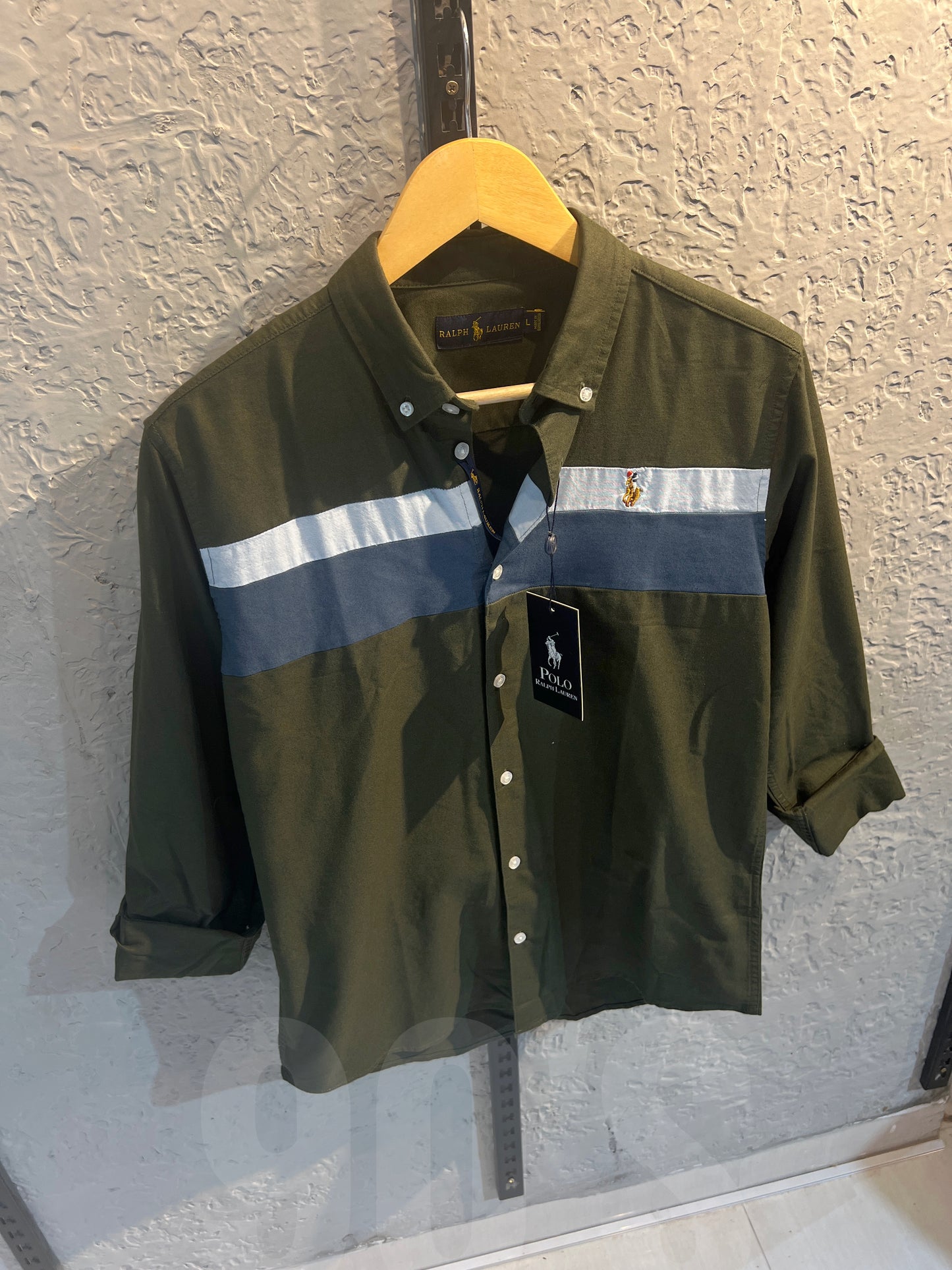 90's Dark Green Contrasted Oxford shirt