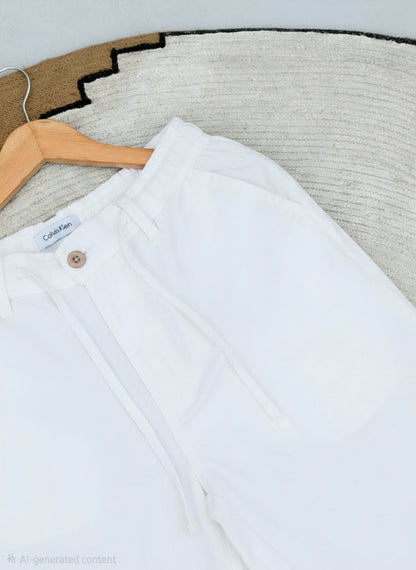 Baggy White Linen Pants
