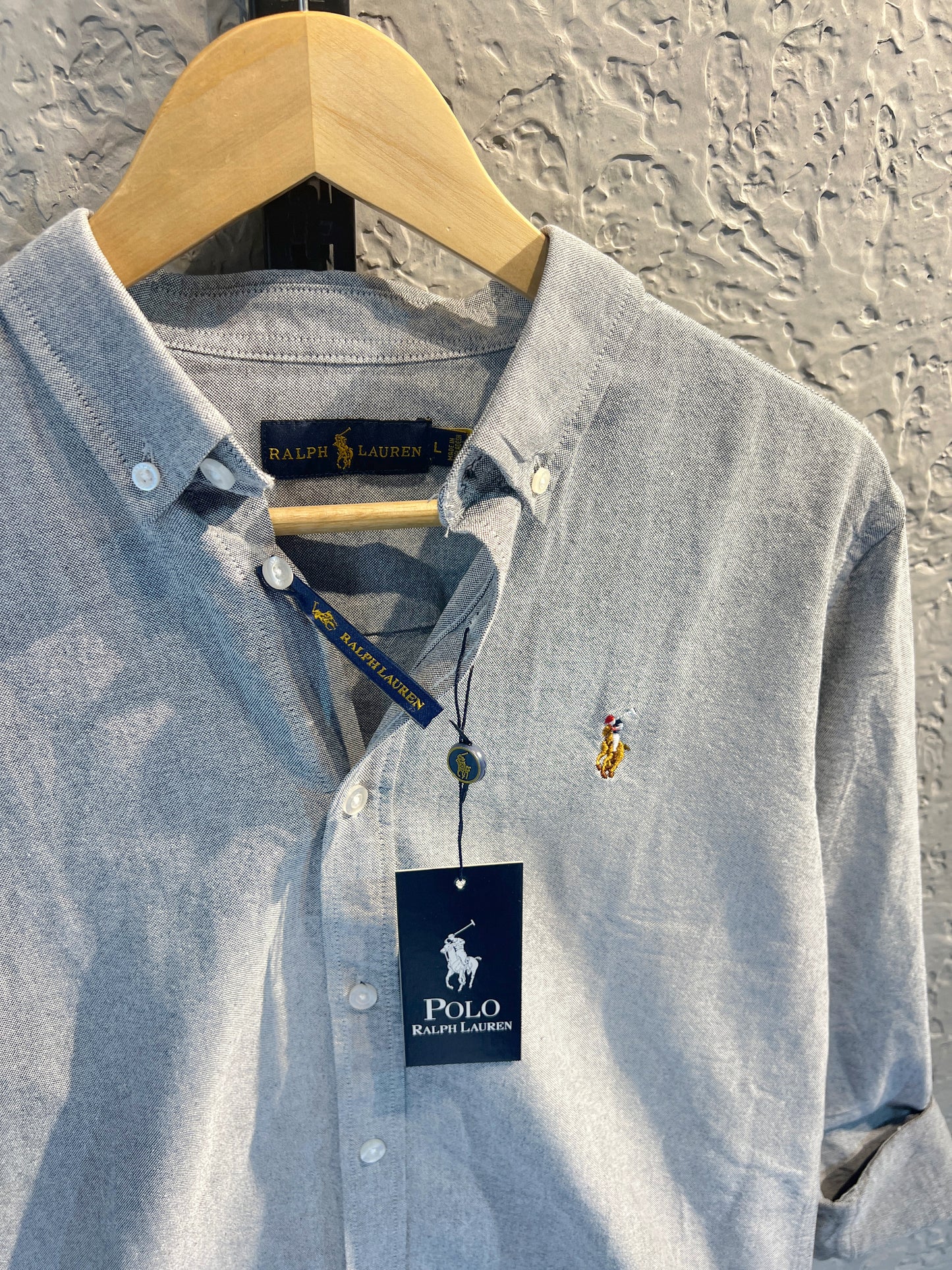 Ralph Lauren Gray Solid Oxford Shirt