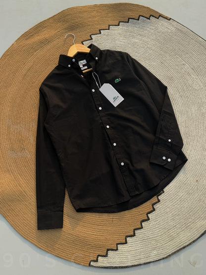 LACOSTE Black Full sleeve shirt.