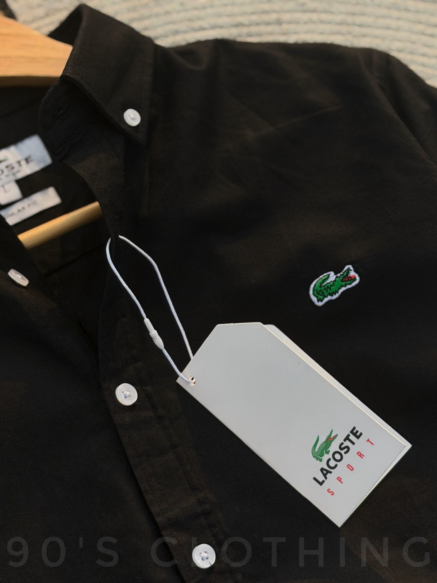 LACOSTE Black Full sleeve shirt.
