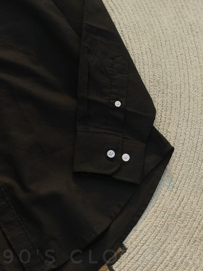 LACOSTE Black Full sleeve shirt.