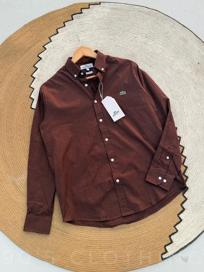 LACOSTE Espresso Full sleeve shirt.