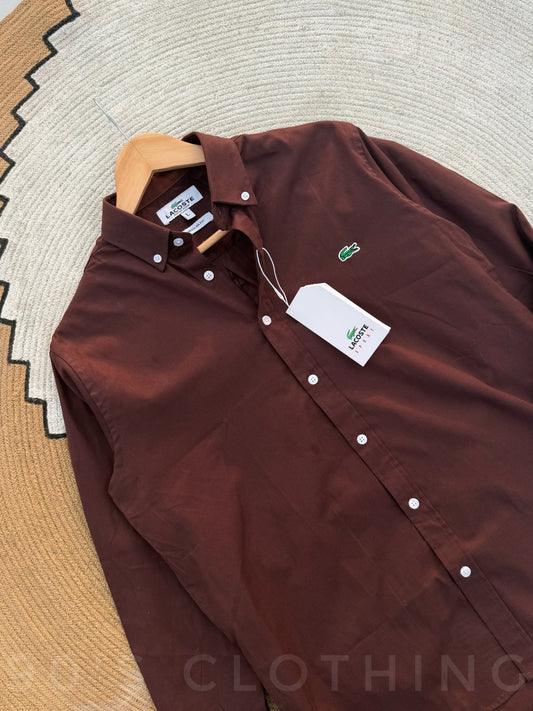 LACOSTE Espresso Full sleeve shirt.